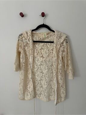 Staring at Stars Cream Lace Top with Floral Lace